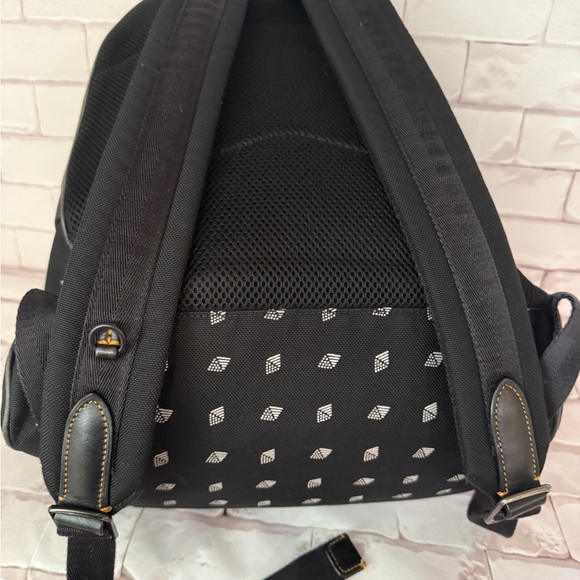 COACH Academy Backpack Travel Laptop Bag Dot Diamond Print Black Cordura - Picture 5 of 15